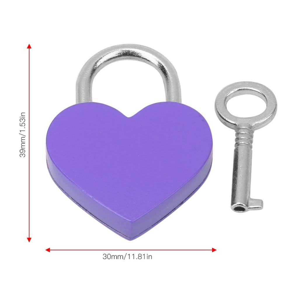 

2pcs Metal Padlock White&Black&Purple Mini Heart Lock Craft Supplies Heart Lock Household фіолетовий