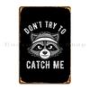 Running Raccoon Trash Hunter For Raccoon Lovers And Running Enthusiasts Metal Signs Sign Customized Designing Tin Sign Poster