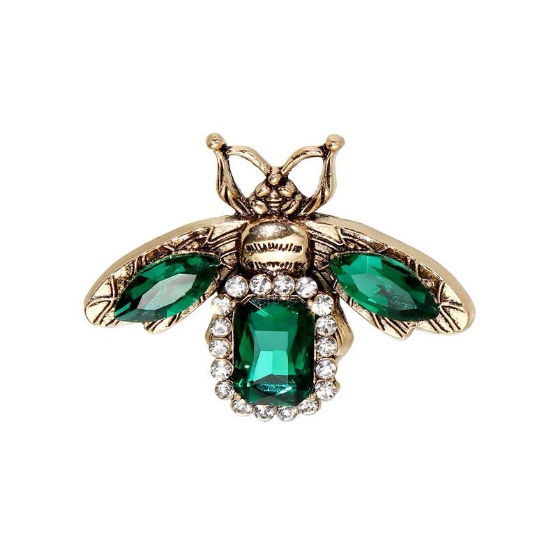 Rerto Bee Crystal Brooches For Women Enamel Rhinestone Animal Tassel Lapel Pins Men'S Suit Collar Pin Badge Accessories
