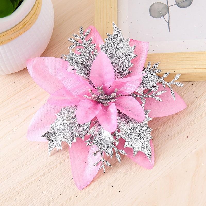 Decorations Christmas Floral With Plastic And Glitter Finish Festive Tree Decor