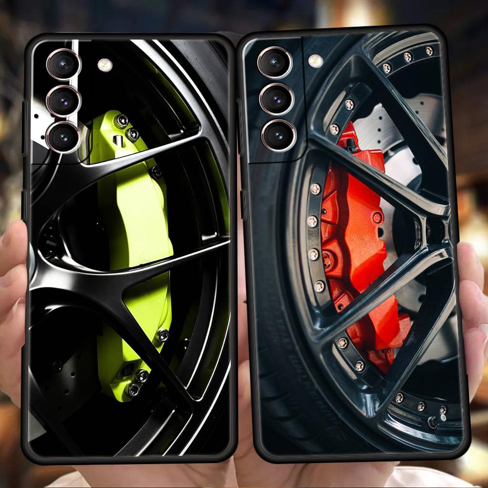 Sports Car Wheel Tire Speed Phone Case For Samsung Galaxy S24 S23 S22 S20 S21 FE Ultra S24 S23 S10 S10E S9 S8 Plus 5G Cover Bags