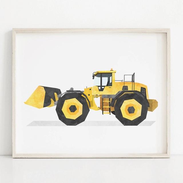 Nordic Style Engineering Vehicle Canvas Art Paintings Watercolor Poster and Prints Nursery Wall Art Picture for Home Decoration No Frame