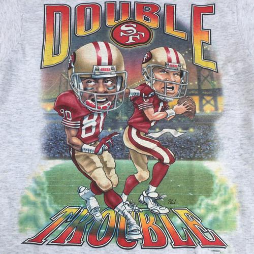 Футболка с карикатурой на Джерри Райса и Стива Янга, унисекс, хлопковая, размеры от S до 4XL, VN2317, унисекс футболка L