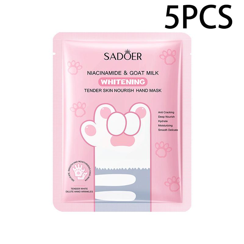 1/5/10 Pcs Goat Milk Nourishing Hand Mask Moisturizing Firming Brightening Hydrating Hand Gloves for Hands Skin Care Products