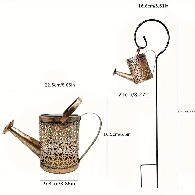 

Солнечный чайник Светильник Садовый разбрызгиватель Ландшафтный светильник Газонный светильник Полый железный антикварный светильник для душа Садовый наземный светильник