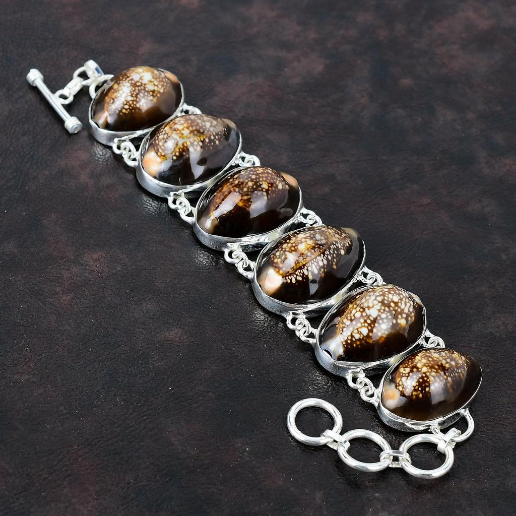 Cowrie Shell Bracelet Natural Gemstone Bracelet Handmade Elegant Jewelry 925 Sterling Silver Bracelet Adjustable Chain Bracelet Gift For Mom