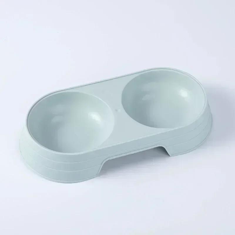 Pet Double Bowl Dogs and Cats Feed In Double Bowls Macaron Plastic Feeding Bowl Pet Supplies Cat Accessories Cat Products Cat Fo