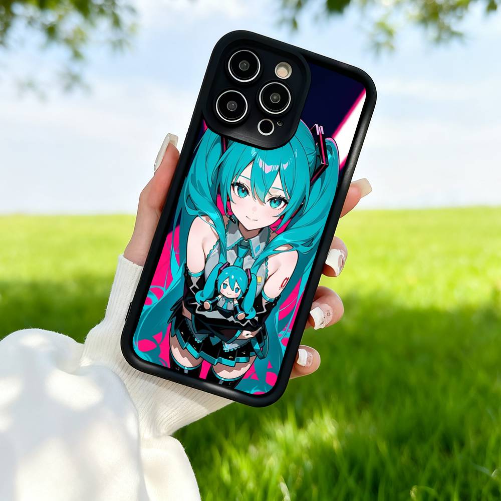 H-Hatsune M-Miku Anime Silicone Soft Phone Case For IPhone 17 Pro Max 16 Pro 15 14 13 12 11 17 Air 16E Plus Soft Cover