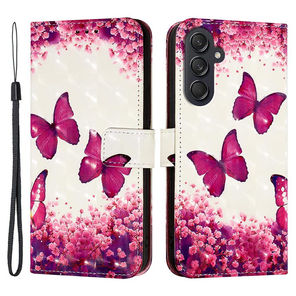 For Samsung Galaxy M55 5G/C55 5G/F55 5G Leather Case Pattern Printing Wallet Stand Mobile Cover with Strap