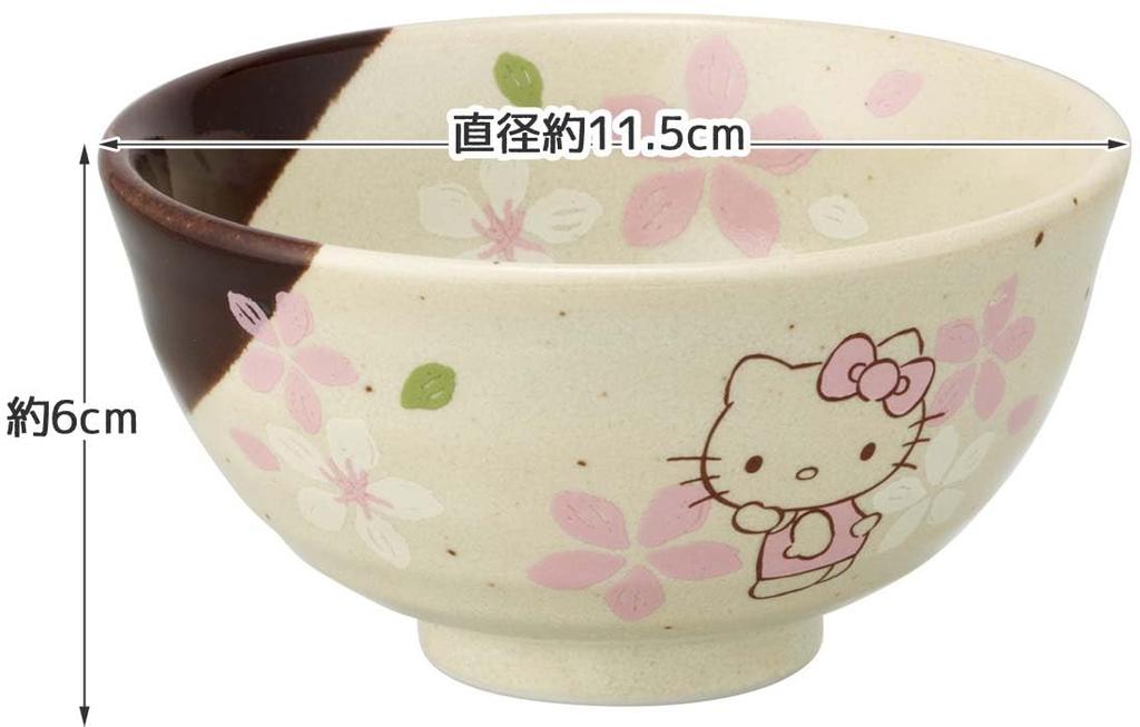Skater Mino Ware Rice Bowl, Hello Kitty, Sakura, Sanrio, 11.2x6cm, CHMR1-A