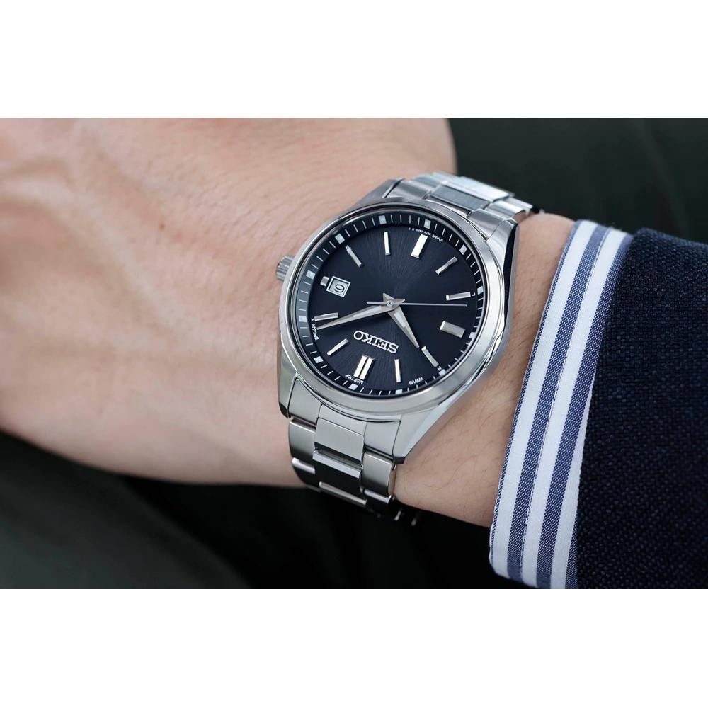 Seiko Men S Sbtm323 Solar Radio Controlled Watch Silver Black