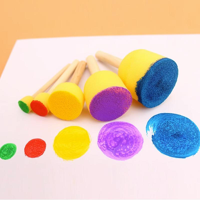 5 Pieces/set, Children's Art Material Sponge Seal, Graffiti Drawing Tool, Student Handmade, Rubbing Stick, Drawing Set, Creative Tool