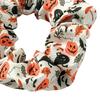 Fluffy Hair Scrunchies Halloween Ties, High Elasticity Scrunchies, Soft Stretchy Bands with Ghost Witch Hat Tie Bat Spider Web Design,