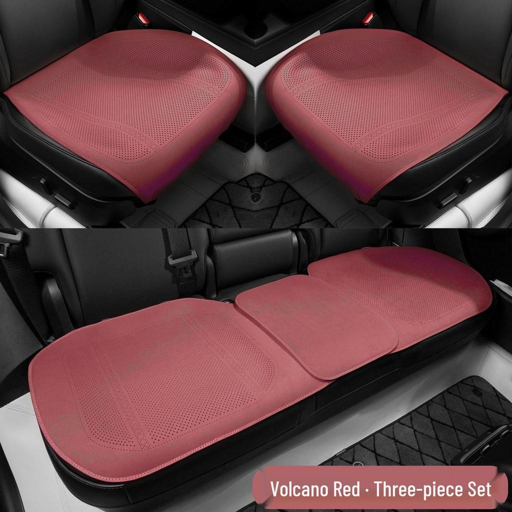 Breathable Suede Velvet Car Seat Cushion for Driver - Perforated, All-Season Cover