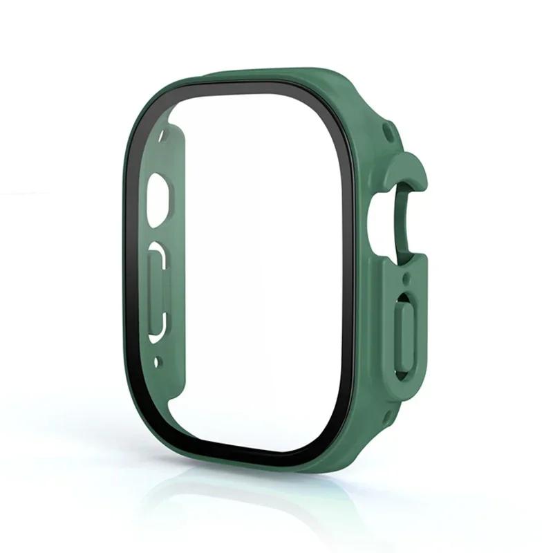 Hard Case For Apple Watch Ultra 3/2 49mm Screen Protector Tempered Glass Bumper Anti-Scratch Cover For iWatch Ultra 3/2/1 49mm