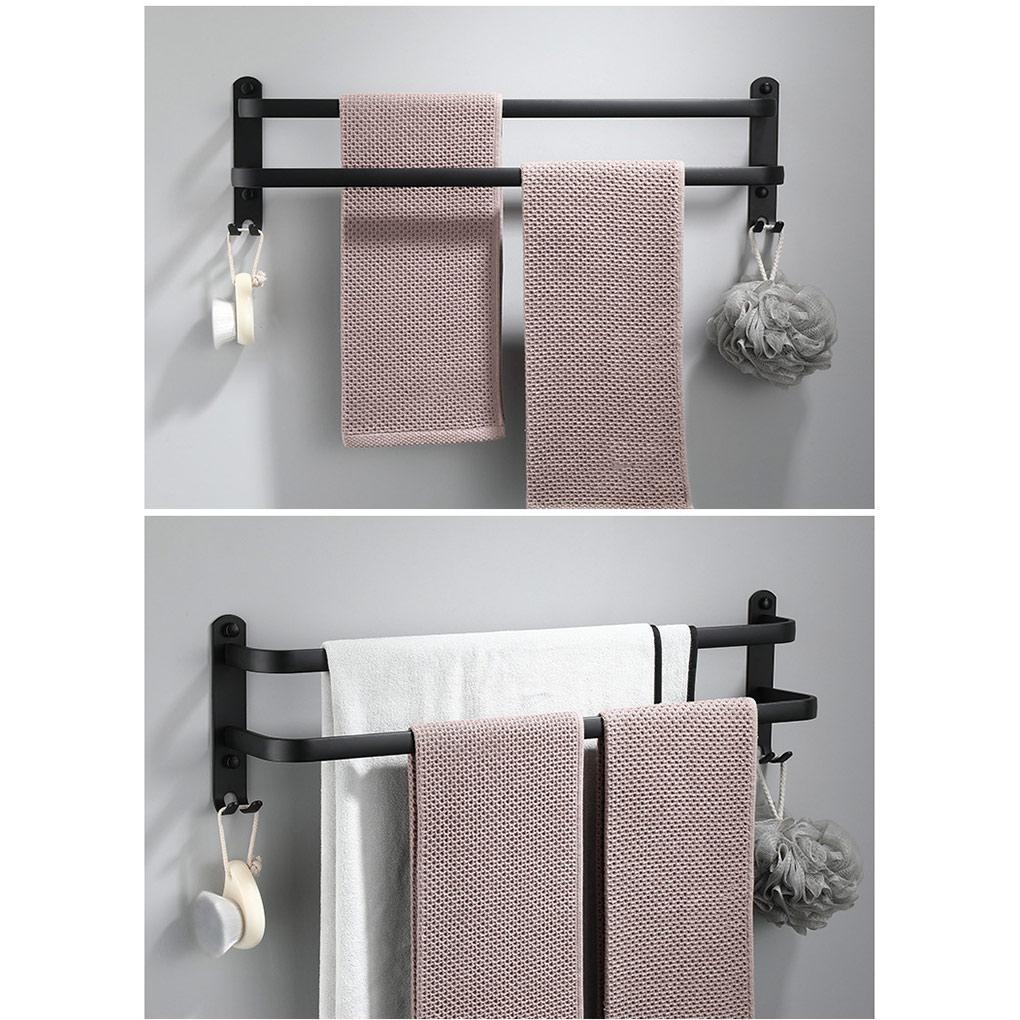 Towel Hanger With Hook Wall 3-Layers Bar Punch-Free Storage Rack Bathroom Toilet Shower Room Holder Accessories