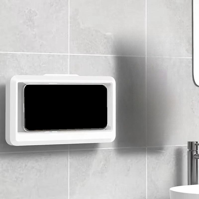Pink Waterproof Household Wall Mounted Phone Holder Box Suitable for Touch Screen Phone Holder Shower Seal
