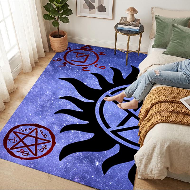 Supernatural Symbols Living Room Nonslip Area Rug Soft Carpet For Bedroom Game Playroom Sofa Office Home Decor Doormat Christmas Gift C922145