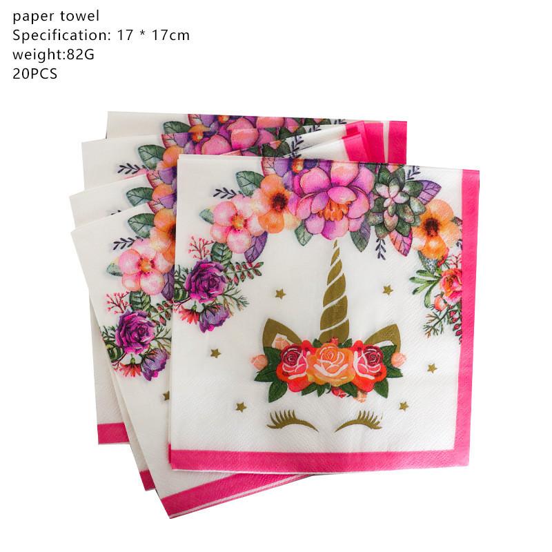 Unicorn Wreath Kids Birthday Party Supplies Tableware Plates Cup Fork Tablecloth