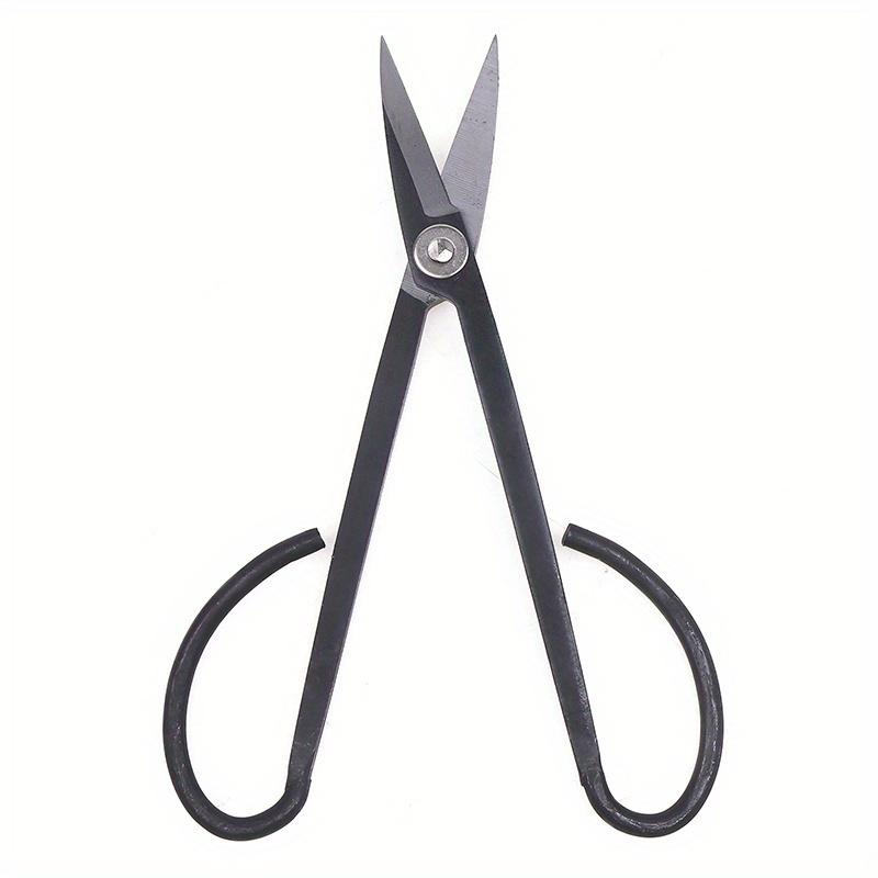 1 Piece of Black Gardening Scissors for Pruning Tree Branches and Plants, Long Handled Scissors for Bonsai Tools