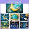 Tapeçaria Vibrante de Eid Mubarak Lua Estrela Decoração de Parede Pendurada Para Celebrações do Ramadã