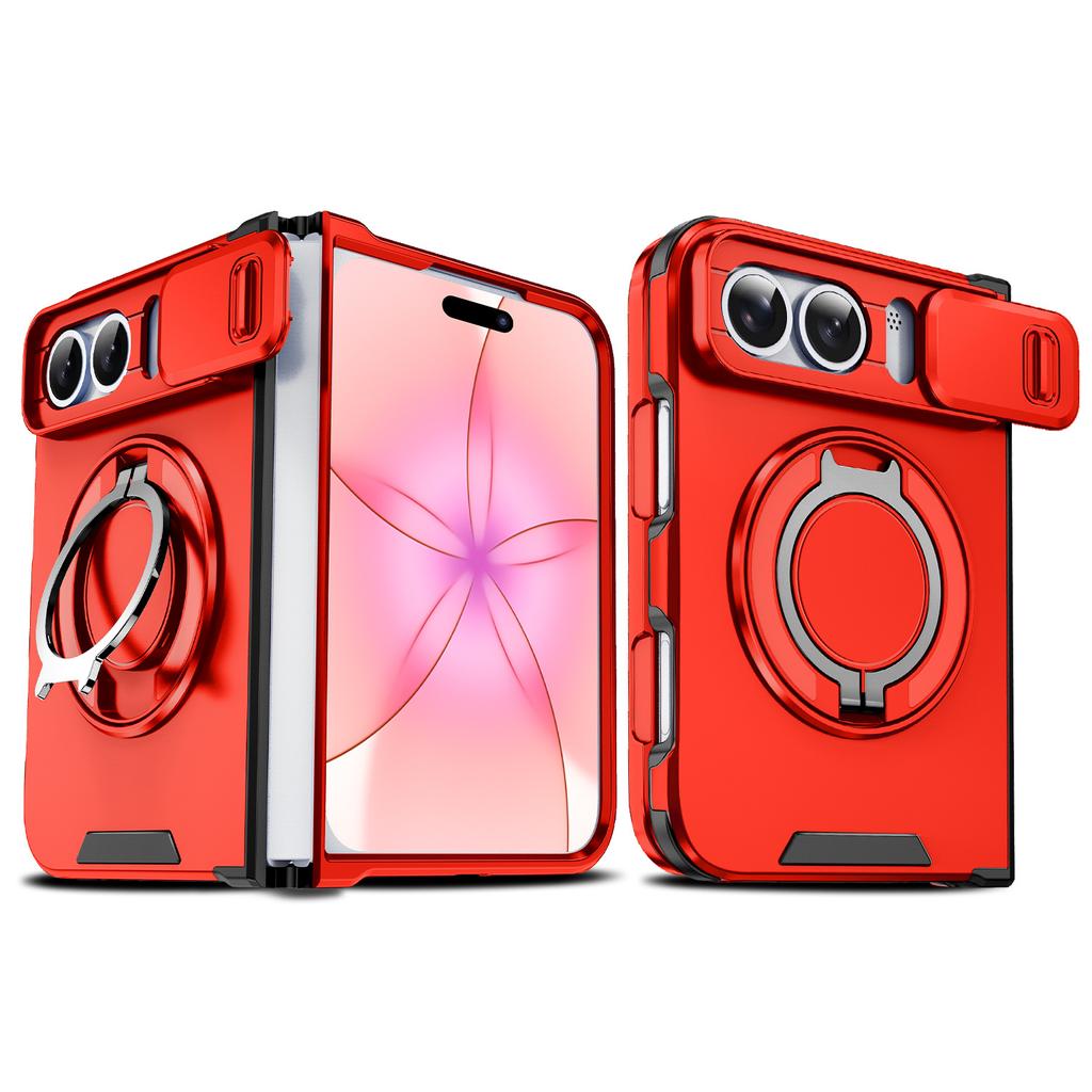 Apple Phone Case with Bracket, Lens Push Window, Suitable for IPhone Duo Folding Phone Protective Case