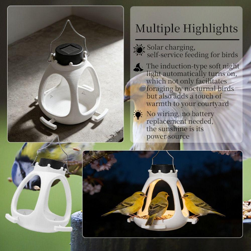 Creative Crown Bird Feeder LED Light Hanging Wild Bird Feeder Bird Food Container  Various Birds