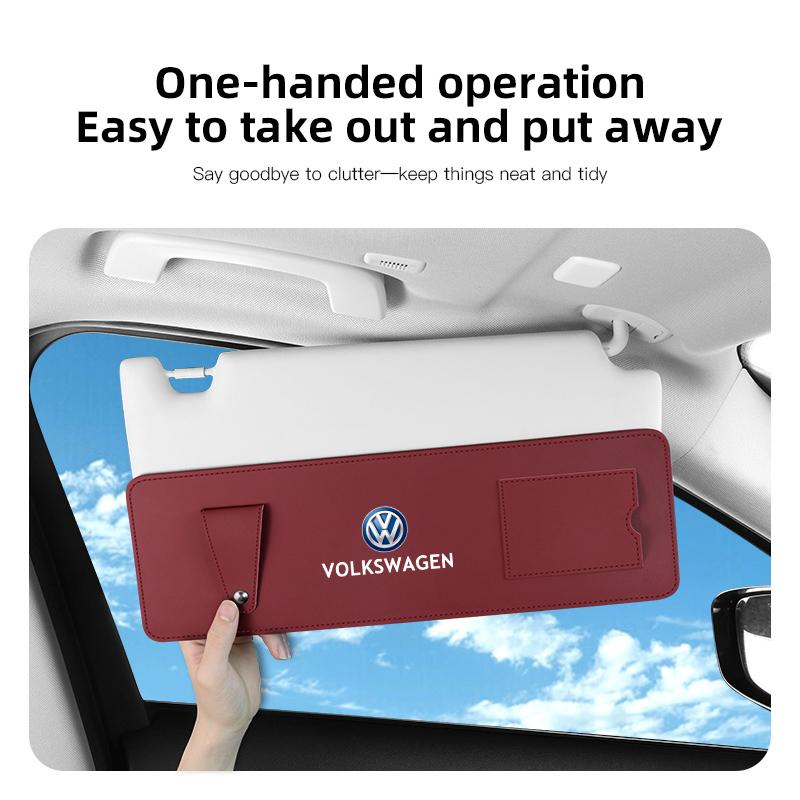 O7Car Sunshade Extender Plate Storage Clip Glasses Clip For Volkswagen Tiguan Passat Golf Polo Touareg Magotan Amarok T5 T-ROC GTI