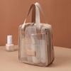 Large Capacity Mesh Cosmetic Bag Solid Color Pillow Makeup Pouch Transparent Makeup Bag  Outdoor