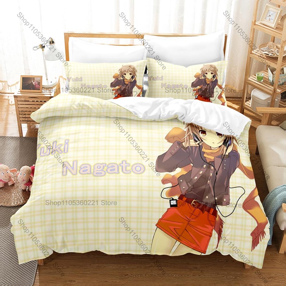 Classic School Anime Printed Bedding Kit 3PCS Duvet Cover & 2 Pillow Covers Breathable Soft Linens Anime Fan Room Ornament