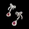 Elegant Red Gemstone Bow Tassel Earrings for Women – Versatile, Fashionable Drops, Perfect Festival Gift