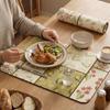 Heat Resistant Kitchen Drain Mat Floral Print Absorbent Mat Coffee Machine Mat  Sink Area