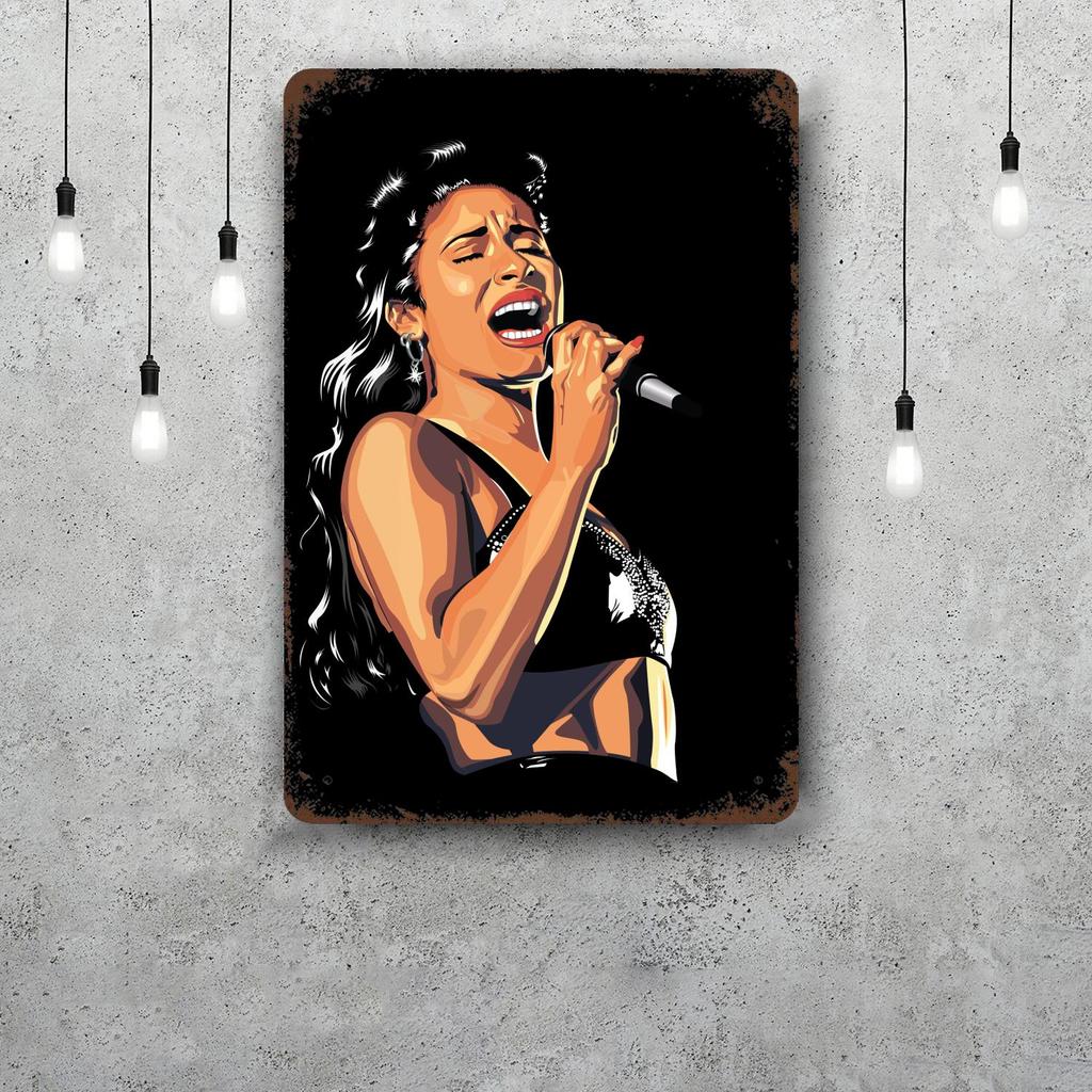 Selena Quintanilla Retro Vintage Tin Sign Poster Decorative Plaque Metal Plate Wall Decor