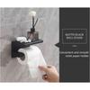 Wall Mounted Toilet Roll Holder Stainless Steel with Storage Rack Toilet Paper Storage Rack Rust-proof with Screw