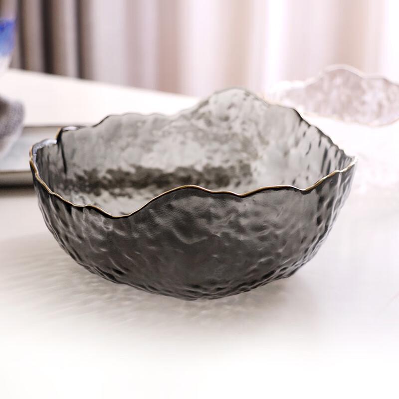 ZISIZ Nordic Hammered Glass Salad Bowl Set