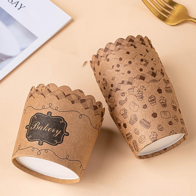 50 Hochtemperatur-Beständige Kraftpapier Muffin- & Chiffon-Kuchenförmchen - Lebensmittelqualität, Einweg, Runde Backförmchen