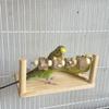 Natural Wooden Parrot Perch Stand Bite-resistance Bird Teeth Chew Toy  Sun Birds