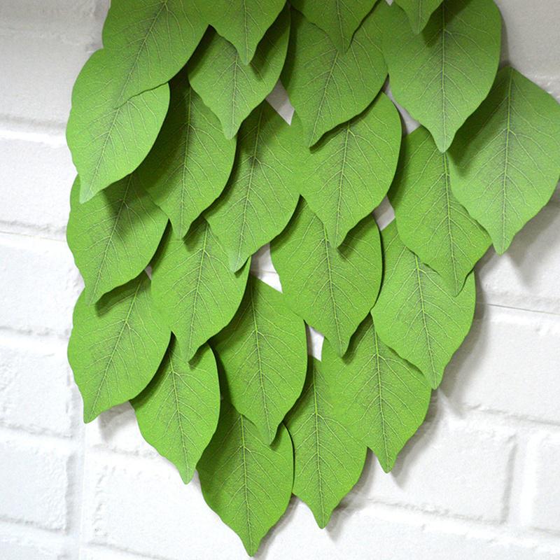 2PCS Coloffice Creative Paper Stickers Simulation Green Leaves Leaves Pads