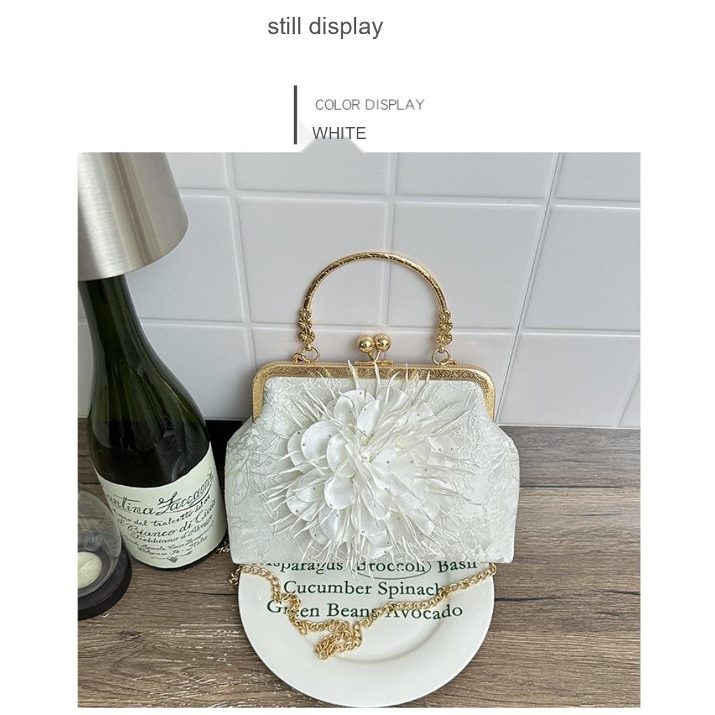 Handbag Women Cloth Flower Chain Strap Evening Wedding