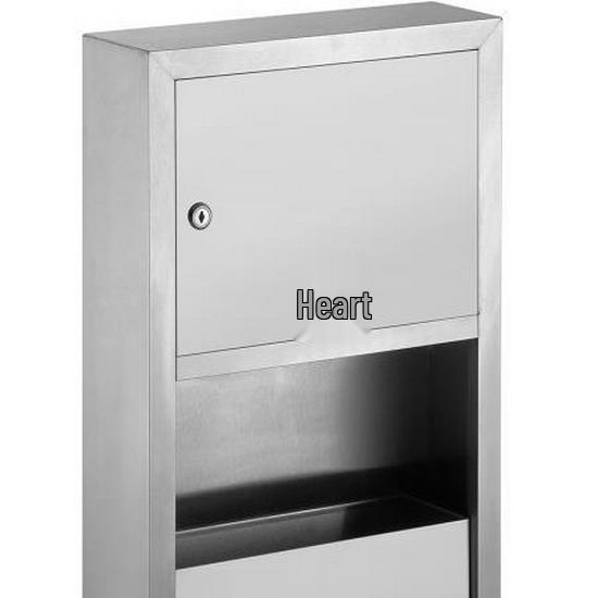 Wall-Mounted 304 Stainless Steel Tissue Box & Recessed Trash Can for Commercial Use