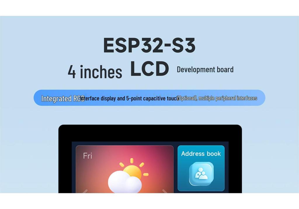 ESP32-S3 4" Touchscreen Dev Board with WiFi/Bluetooth 5, Optional Display/Touchscreen
