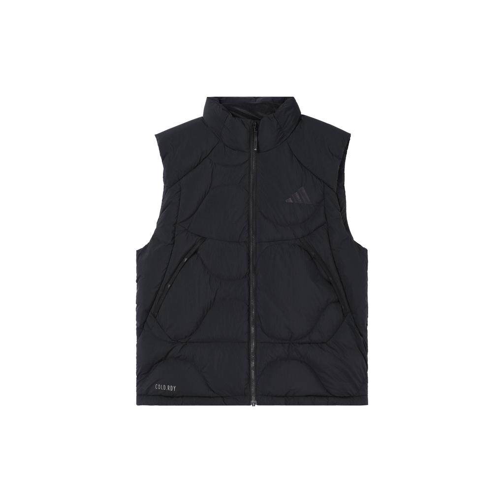 adidas Daunenwesten Herren Schwarz Stehkragen Moderat JG5937