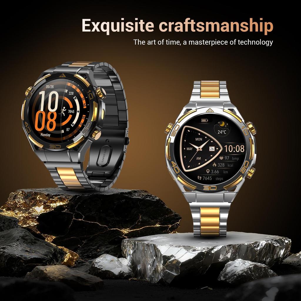 Blackview W90 Pro AI Smartwatch mit integriertem ChatGPT | 1,43" AMOLED-Bildschirm 100+ Sportmodi GPS + Kompass Bluetooth-Anrufe 900mAh Akku