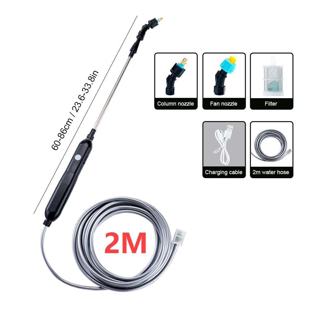 Portable Electric Sprayer atering Spray Irrigation Tool USB Rechargeable Telescopic Handle with 2/4 Nozzles for Plant Irrigation