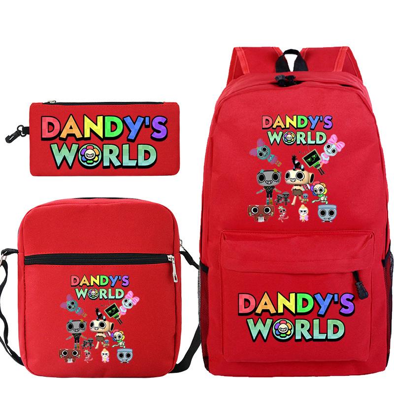 Dandy's world hot-selling children's backpack set, primary and secondary school bag, shoulder bag, casual pencil bag.