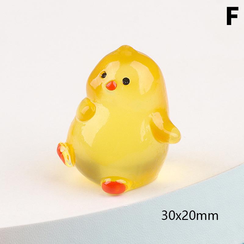 Glow-in-the-Dark Chick Mini Resin Luminous Chicken Ornament Statue Miniature Landscape Garden DIY Decoration