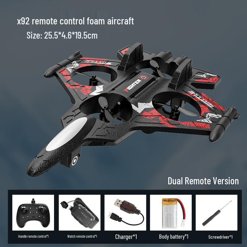 Remote Control Foam Glider Fighter Model - Children's Fixed-Height Quadcopter Toy