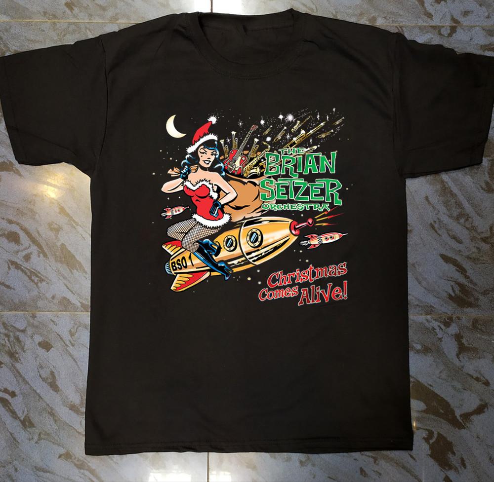 The Brian Setzer Orchestra Christmas Comes Alive Unisex Cotton T-Shirt MC319 Unisex T-Shirt XXXL