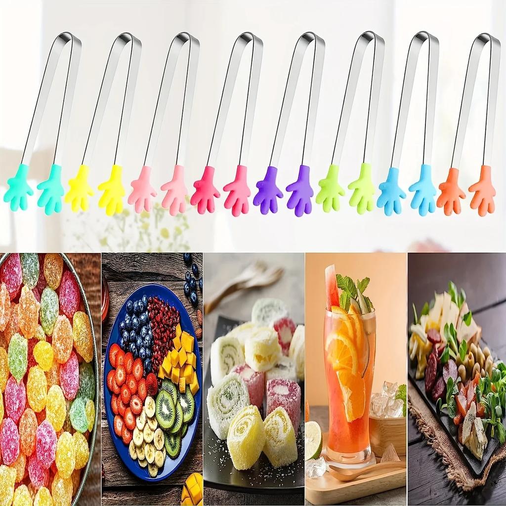 1pc Silicone Mini Tongs - Ergonomic Hand Shape Design, Compact 5Inch Size for Precise Control, Versatile for Serving Food
