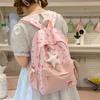 Schoolbag High Value Junior High School Student Schoolbag Female Cute Bow Kitten Backpack College Style Large Capacity Backpack